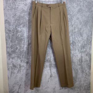 Men's Traveler’s Collection  Pants 34x 34.5” Pleated Front Tailored Fit